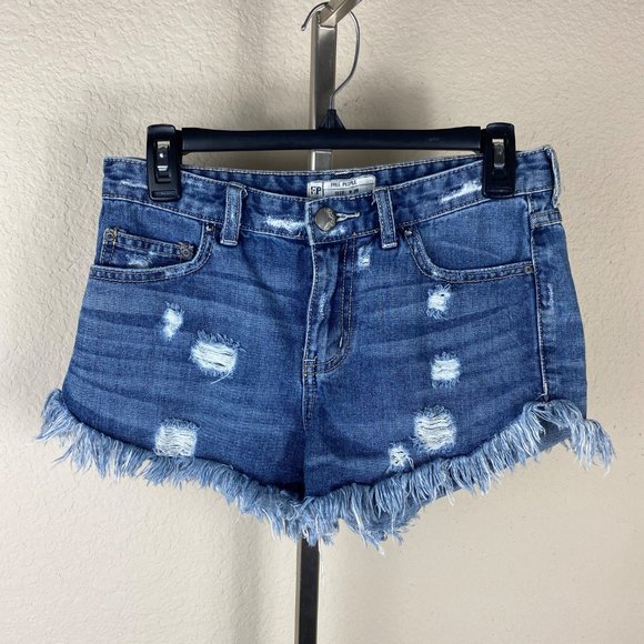 Free People Highrise Distressed Cutoff Jean Shorts - Picture 2 of 5